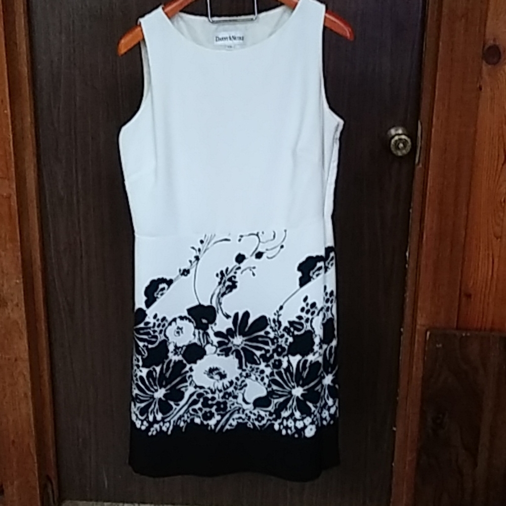 White dress w/ black flowers by Danny & Nicole